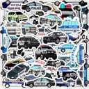 4 x Police Car Stickers, Gift for Kids Teen, Cute Waterproof Vinyl Decals for Travel Luggage Suitcase Laptop Water Bottle Skateboard Bike Helmet Guitar Scrapbook Diary Toy Phone Pad [50 PCS]
