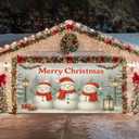 13x6ft Christmas Garage Door Banner Snowman Banner Christmas Backdrop Outdoor Indoor Xmas Garage Door Cover Large Holiday Wall Backdrop for Yard Porch Seasonal Decoration