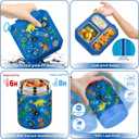 wiwens Bento Lunch Box for Kids with 12oz Soup Thermo Leak-Proof Lunch Food Container with 5 Compartment Thermo Hot Food Jar and Insulated Lunch Bag for Kid Toddler Girls Boys to School