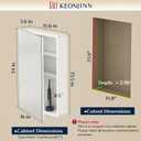 Keonjinn 16 x 24 Inch White Medicine Cabinet Mirror, Assembly Required, Modern Medicine Cabinets for Bathroom, Lightweight, Adjustable Shelves, HD Tempered Glass, Recessed or Surface Mount