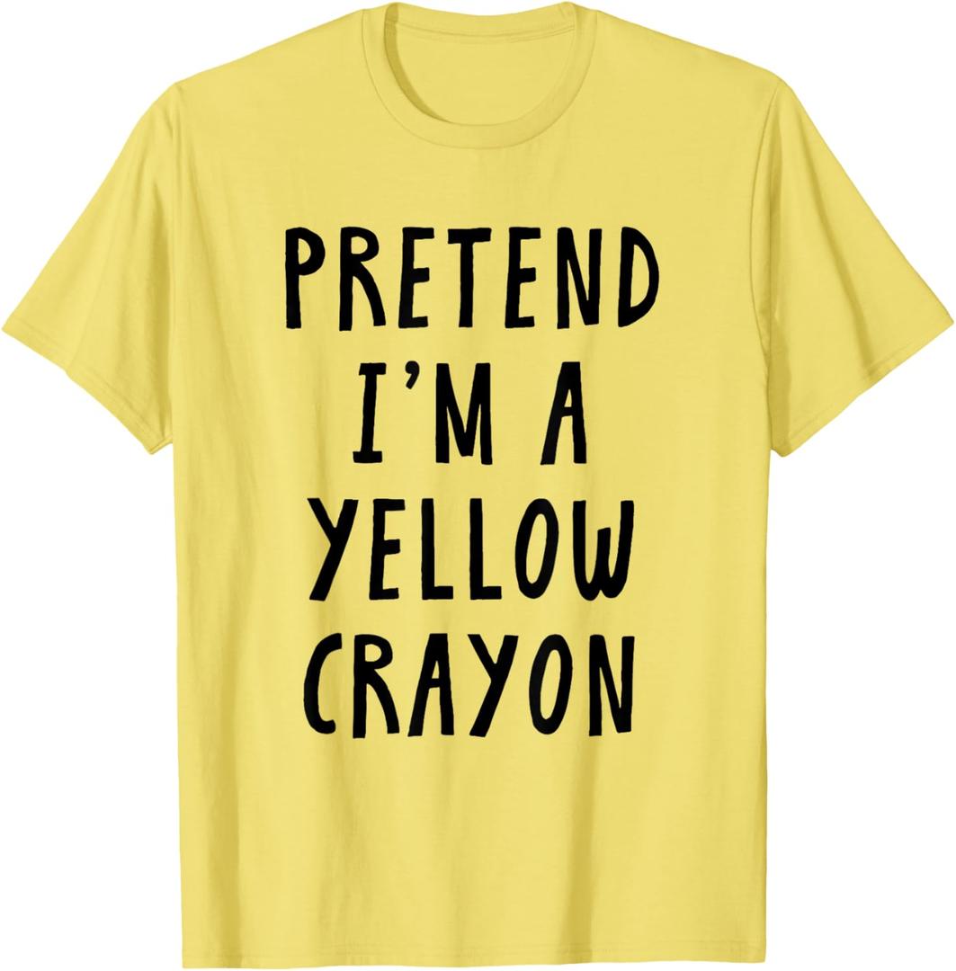 Pretend Im A Yellow Crayon Costume Kids Halloween Costume T-Shirt, Small