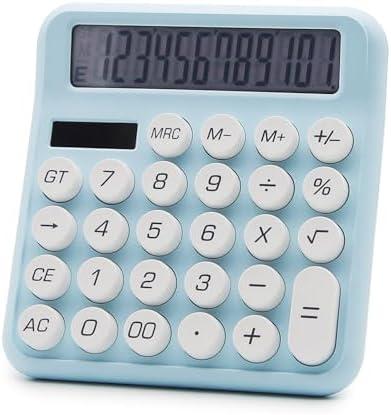 Pack Of 2 OFFIDIX Calculator 12 Digit Large LCD Display, Basic Desktop Big Button Calculator, Dual Power Solar Calculator for Office, School, Home(Blue)