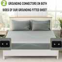Grounding Sheets King 25% Silver Fiber 75% Organic Cotton with Outlet Tester and Test Pen, Grounded Bed Sheet Kit Earth Connected Bedding for Bed (Gray, King)