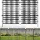 ULIOK 10 Panels No Dig Decorative Garden Fences, Dog Fence Outdoor for Yard, 36in(H) x 25.2 ft(W) Tall Animal Barrier Fence Panels, Rustproof Ground Stakes Temporary Wire Screen for Yard, Patio