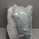 Litanika King Size Comforter Set Sage Green - 3 Pieces Lightweight Quilt Bedding Comforter Sets, Light Green White Colorblock Stripe Fluffy Bed Set, All Season Down Alternative, Light Green 