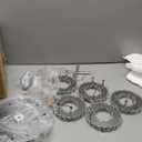 Modern Crystal Ceiling Light LED Chandelier Five Rings Ceiling Light Chandelier for Dinning Room Bedroom Kitchen (Cool White)