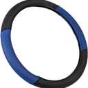 BDK Black & Blue Steering Wheel Cover for Car, Medium (14.5" - 15.5")  Ergonomic Comfort Grip for Men & Women, Fits Most Car Steering Wheel Cover for Auto Truck SUV