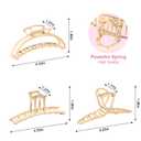 LUKACY 6 Pack Large Metal Hair Claw Clips - 4 Inch Big gold hair clips,Perfect Jaw hair clamps for Women and Thinner,Thick hair styling,Strong Hold Hair,Fashion Hair Accessories (Style 1)