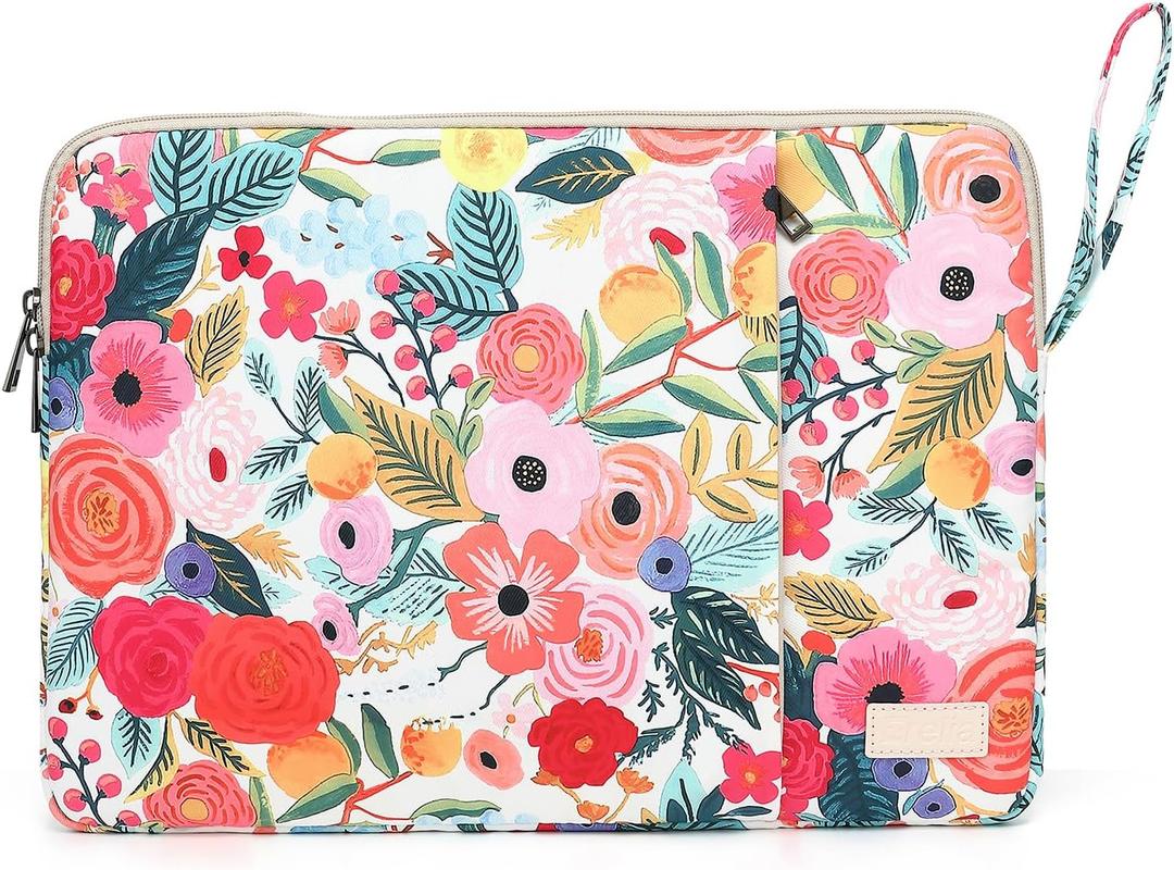 Laptop Sleeve 13.3 inch14 Inch, 15.6inchWater Resistant Traveling Computer Cover with Handle, Shockproof Protective Carrying Laptop Case (Y8-Garden Rose, 14 inch)