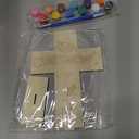 DoubleFill 12 Sets Religious Fall Blessing Wood Cross Craft to Paint for Kid Unfinished DIY Fall Cross Craft Kit for Painting Make Your Own Christian Thanksgiving Sunday School Church Classroom Autumn
