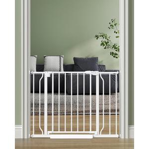 Baby Gate Auto Close, 29"-40" Dog Gate Indoor for Stairs & Doorways
Pressure Mounted Adjustable Pet Gate Indoor, Easy Walk Through No Drilling Child Gate for Baby & Pet Stroller Friendly, White