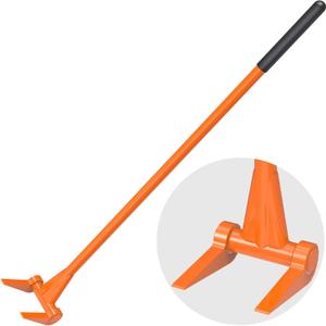 Fully Welded Pallet Buster 48'' All-Steel Handle Pallet Breaker Heavy Duty Industrial Deck Board Removal Tool, Non-Slip Grip Pallet Pry Bar for Efficient and Effortless Board Removal (48'' Solid Steel Head)