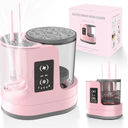 3 IN 1 Electric Makeup Brush Cleaner Machine With Makeup Brush DryerHolderPortable Automatic USB Cosmetic Brushes Cleaner Tool for All Size Beauty Makeup Brush Set,Eyeshadow, Blush Brush (Rose Pink)