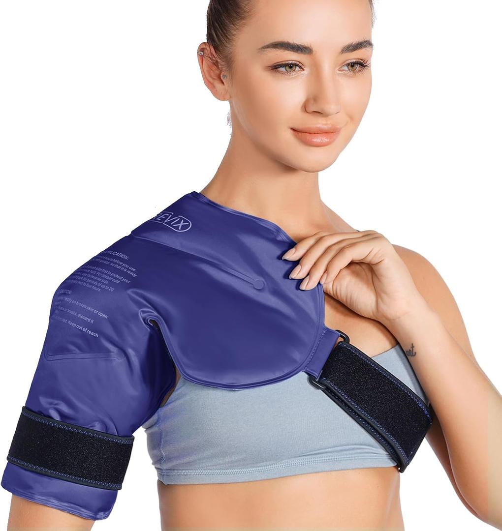 REVIX Shoulder Ice Pack Rotator Cuff Cold Therapy, Ice Packs for Injuries Reusable Gel for Shoulders Pain Relief, Bursitis and Swelling, Cold Compress Shoulder Ice Wrap, Standard