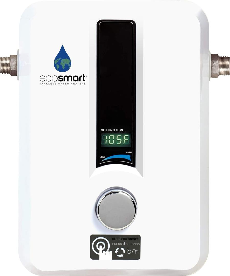 EcoSmart ECO 11 Electric Tankless Water Heater, 13KW at 240 Volts with Patented Self Modulating Technology (12 x 8 x 4)