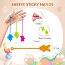 Easter Sticky Hands Bulk 42 PCS Party Favors for Kids Easter Egg Fillers Basket Stuffers Stretchy Sticky Hand Toy Goodie Bag Stuffers Classroom Prizes for Kids Toys Carnival Birthday Party Supplies