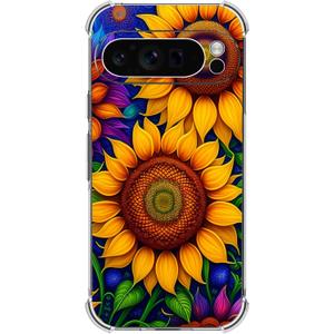 Case for Pixel 9 Pro XL,Beautiful Sunflowers Drop Protection Shockproof Case TPU Full Body Protective Scratch-Resistant Cover for Google Pixel 9 Pro XL