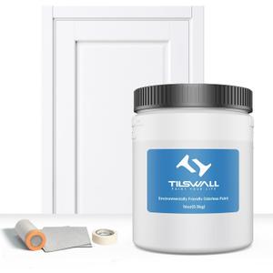 TILSWALL All-in-One Water-based Paint for Furniture, Wood Cabinet - No Sanding or Priming, Water-Based & Low Odor, Ready to Spray No Dilution - Covers 64-96 sf with Paint Sprayer, White Pint 16 oz
