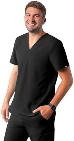 Adar Addition Scrubs for Men - Classic V-Neck Scrub Top Size Small