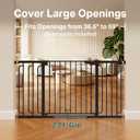 Cumbor 36.6-59" Extra Wide Baby Gate for Stairs, Pressure Mounted Dog Gate for Doorways, Auto-Close Easy Walk Through Safety Child Gate for Kids Toddler, Tall Pet Gates Indoor, Black