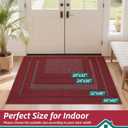 BEQHAUSE Indoor Door Mat 20" x 32", Dirt Trapper Door Mats Non-Slip Entryway Rugs Washable, Resist Dirt Absorbent Welcome Mat, Low Profile Floor Mats for Front Back Door and Entryway, Red