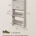 VASAGLE Shoe Storage Cabinet with 3 Flip Drawers, Slim, Holds 12‑20 Pairs, 9.5"D x 23.6"W x 47.7"H-shoe cabinet