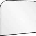 Modern Large Wall Mirror, Modern Mantel Minimalist Home Decor, Brushed Black Metal Framed Arched Mirror for Living Room, Bedroom, Fireplace, Mantle, Entryway, Bathroom, 36" x 30", Black