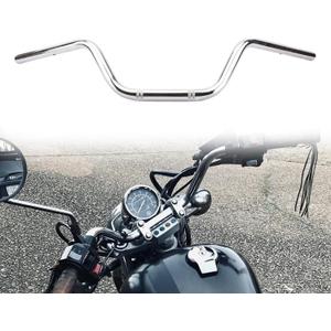 AnXin Motorcycle 7/8" Drag Handlebars High-Rise Tracker Handle Bars Universal For Sportster XL 883 1200 Cruiser Bobber Custom Chopper Softail Dyna Tour Glide Road CG125 Chrome