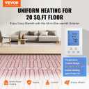 VEVOR Floor Heating Mat, 20 Sq. ft, Electric Radiant in-Floor Heated Warm System with Digital Floor Sensing Thermostat, Includes Installation Monitor, Adhesive Back for Easy Installation on The Floor