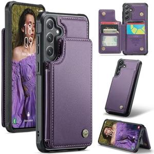 Bemal for Samsung Galaxy S25 Plus Wallet Case with Card Holder, RFID Blocking, Shockproof Leather Kickstand for Men and Women, Durable Protective Phone Cover for 6.7", Purple
