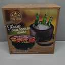 PICNIC TIME Caliente Portable Charcoal Grill & Cooler Tote, Take Anywhere BBQ Grill with Enameled Fire Bowl and Carrying Tote that Doubles as Cooler for Outdoor Cooking Use, (Black with Gray Accents)