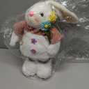 Glintoper 1 Pack Easter Standing Bunny with Stretchable Legs, 18" to 25" Plush Rabbits Couple Figurine, Cute Party Favor Photo Props Gifts for Office Kitchen Farmhouse Front Door Spring Home Decor