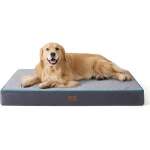 Bedsure Orthopedic Dog Bed for Extra Large Dogs - XL Memory Foam Pet Mat, 2-Layer Thick Pet Mattress with Removable Washable Cover and Waterproof Lining  (44.0"L x 32.0"W x 4.0"Th, Grey)