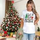 Womens Christmas Shirts Just A Girl Who Loves Christmas T-Shirt Xmas Tree Tee Tops White