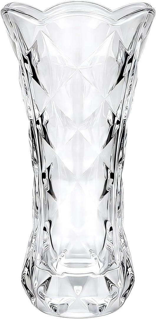 12 inch Flower vase,Large Crystal Glass Vase,Crystal Clear Glass Vases for Flowers,Banquet,Wedding,Birthday,Living Room,Dining Table