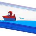 Unsinkable Ship Boat in a Bottle BoxNon Sinking Anime Toy Boat Merch Acrylic Ship Fluid Drift Bottle Decorations Desk Ornament Decor for Fans Boys Girls Gifts Toys for 4 Year Old Boys (Red)