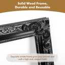 Wood Canvas Frame for 12x16 Oil Paintings, Finished 12x16 Gothic Ornate Frame for Wall Art Prints, Luxury Vintage Painting Frame for Home Office Decor, No Back & Cover (Black)