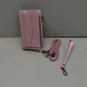 for iPhone 11 Wallet Case for Women, Support Wireless Charging with RFID Blocking Card Holder, Leather Zipper Detachable Magnetic Phone Case with Crossbody Strap Lanyard, Pink