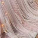 VETHIN Bed Canopy Princess for Girls,Bed Canopy Curtain Double Layer Sheer Mesh Dome Bed Curtain- Round Lace Princess Mosquito Net Tent for Twin Full Queen King Bed(Pink/White)