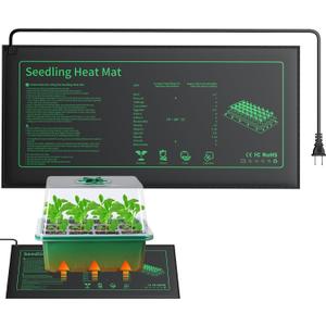 Pawfly 20 W Seedling Heat Mat Waterproof Plant Heating Mat 20.5 x 10 Inch Heat Mat for Plants Heating Pad for Seed Starting Indoor Gardening Greenhouse Germination Breeding Brewing & Reptiles