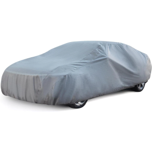 Season Guard Car Cover Dirtproof, WaterResistant, Breathable, Snow Dustproof, Indoor and Limited Outdoor Car Covers Fits Sedans up to 200", Gray