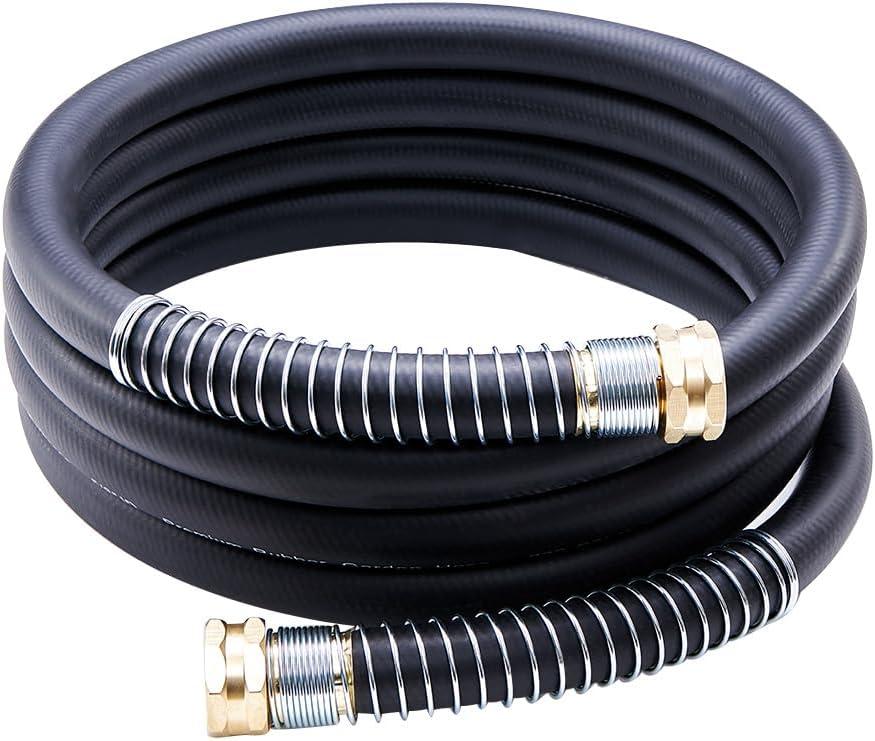 Guitrees Leader Garden Hose 10ft x 5/8", Heavy Duty Short Water Hose, Female to Female Fittings, Five Layered Braiding for Durability, 1000PSI Burst, 300PSI Working (Black)