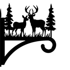 Deer and Tree Weather Resistant Metal Hanging Plant Brackets, 2 pack
