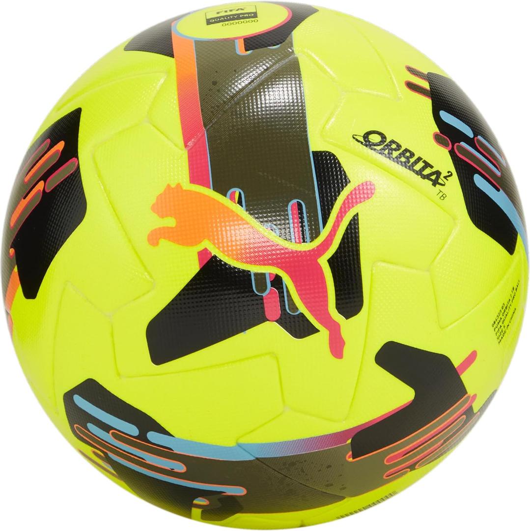 PUMA Orbita 2 Thermo Bonded Soccer Ball (FIFA Quality Pro) (5, Lemon Tonic-multicolor AW24)