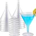 30 Count 7oz Clear Hard Plastic Martini Glasses Disposable Cocktail Glasses, Plastic Dessert Cups for Martini, Margarita, Cocktail, Dessert, Party