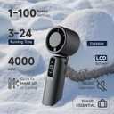 Portable Handheld Turbo Fan, 1-100 Gear Wind, Battery Operated, Up to 23 Working Hours, 3 IN 1 Personal Fan with Air Turbo Tech, Cooling Essentials for Indoor/Outdoor