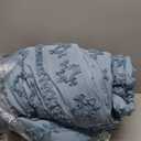 Bedsure Tufted Boho Comforter Set Queen Size - Dusty Blue Boho Bed Set, Gentle Soft 3 Pieces Farmhouse Shabby Chic Embroidery Bedding, Gifts for Women, Soft Jacquard Queen Comforter for All Seasons