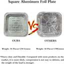 Non-Stick Disposable Air Fryer Aluminum Foil Liners Square 50PCS, Oil-Proof Aluminum Foil Tin Box Also for Steamer Basket Instant Pot Oven & Grill (6 * 6 Inch-Square)