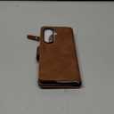 for Samsung Galaxy-Z-Fold-7 Wallet Case: with RFID Blocking Card Slots (6 Cards) & Hidden S Pen Holder | Soft PU Leather Magnetic Snap Zipper Wrist Strap Protective Phone Cover - Brown