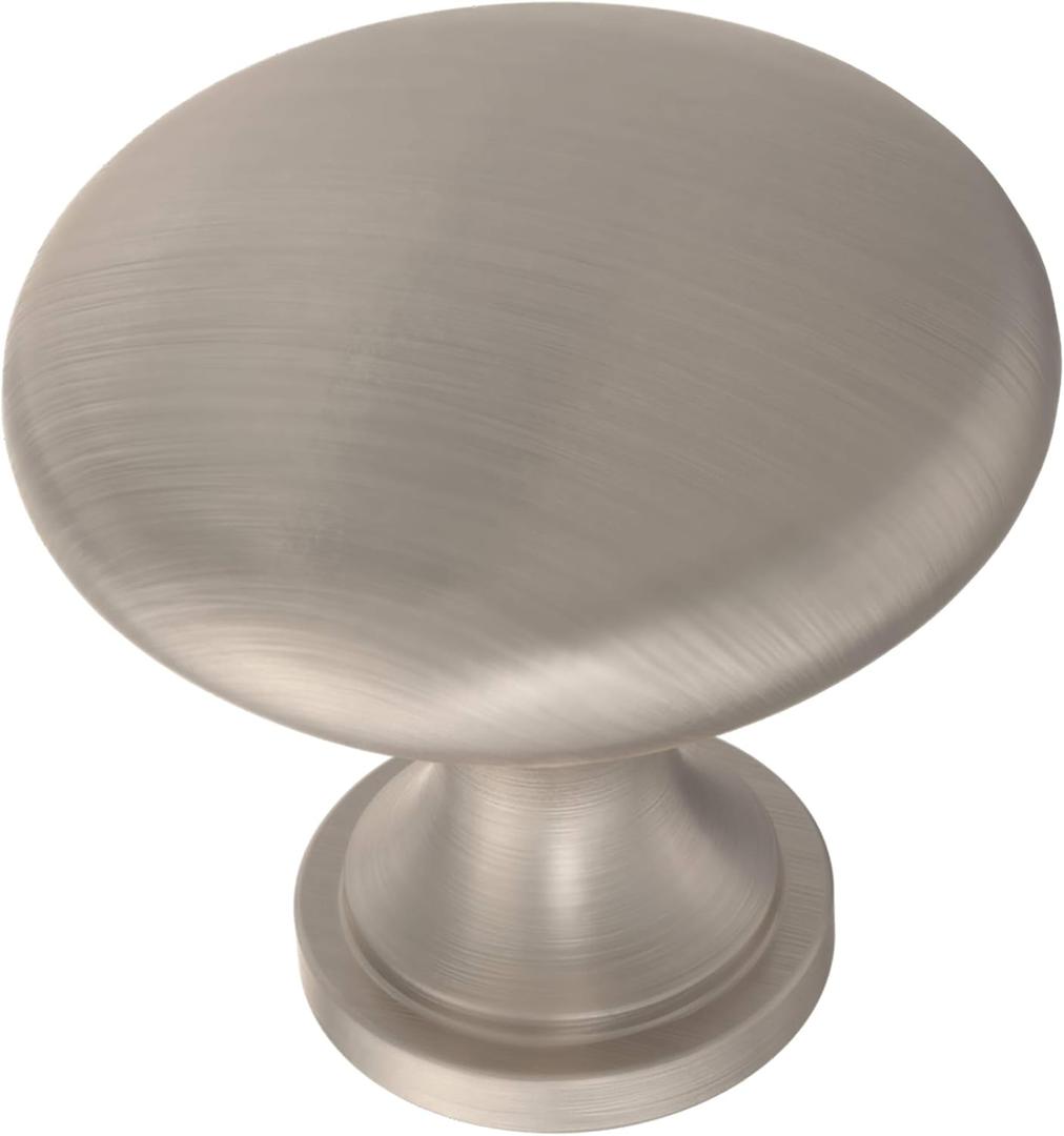 Franklin Brass Mushroom (10-Pack) Cabinet Knobs | Satin Nickel Handles for Dresser Furniture Drawers/Kitchen/Door/Bathroom | 1-3/16" P42354Z-SN-B